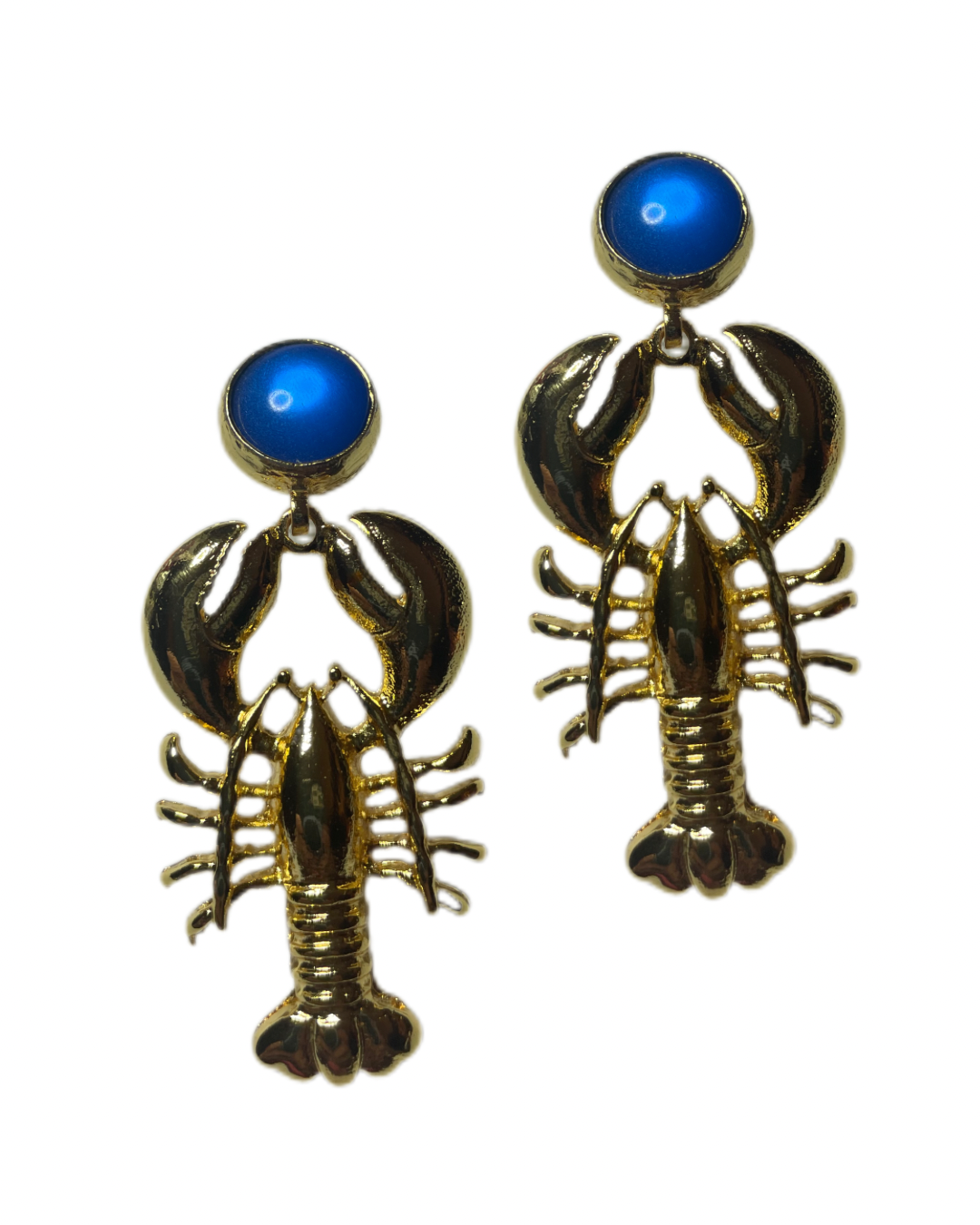 Goldener Hummer mit Himmel blauen Stecker