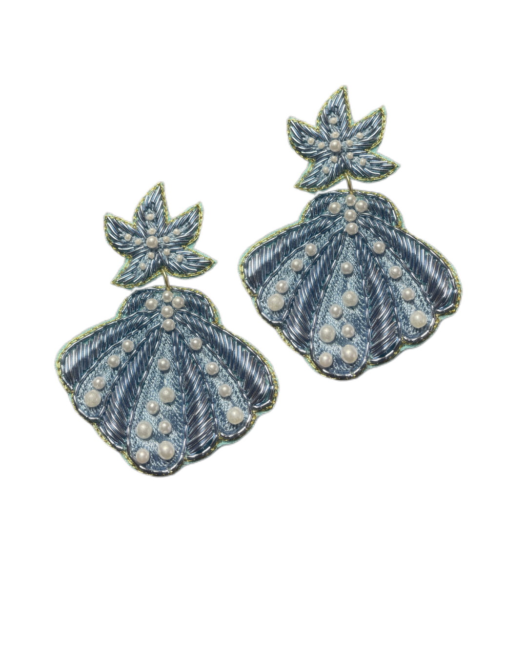 PRE-ORDER: Hellblaue Muschel Ohrringe