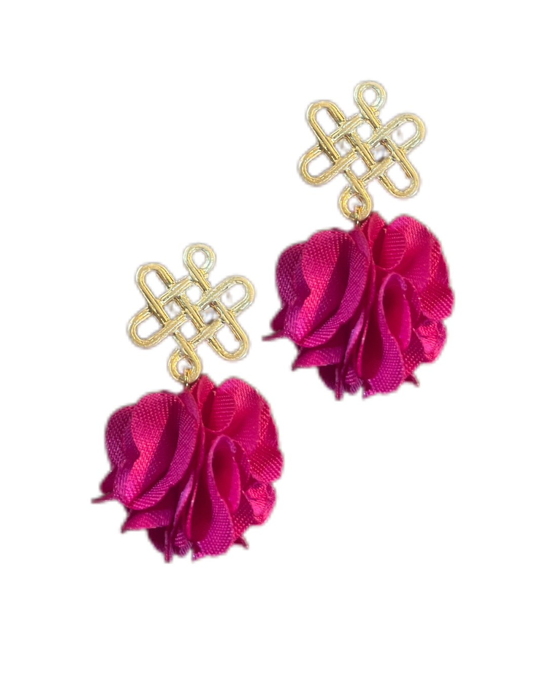 Glücksknoten mit pinker Fleur Blume