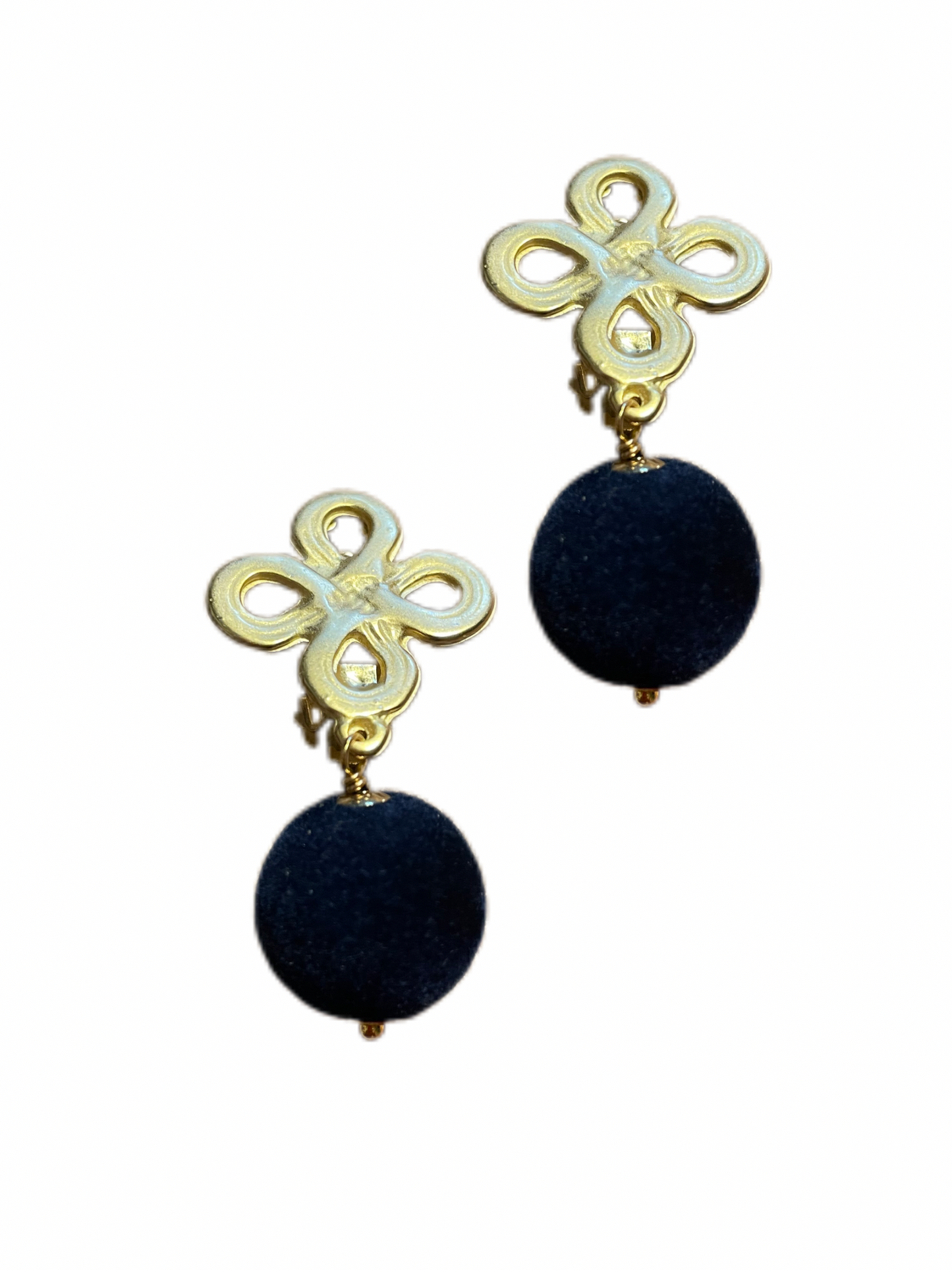 Eleganter Clip mit blau Samtkugel