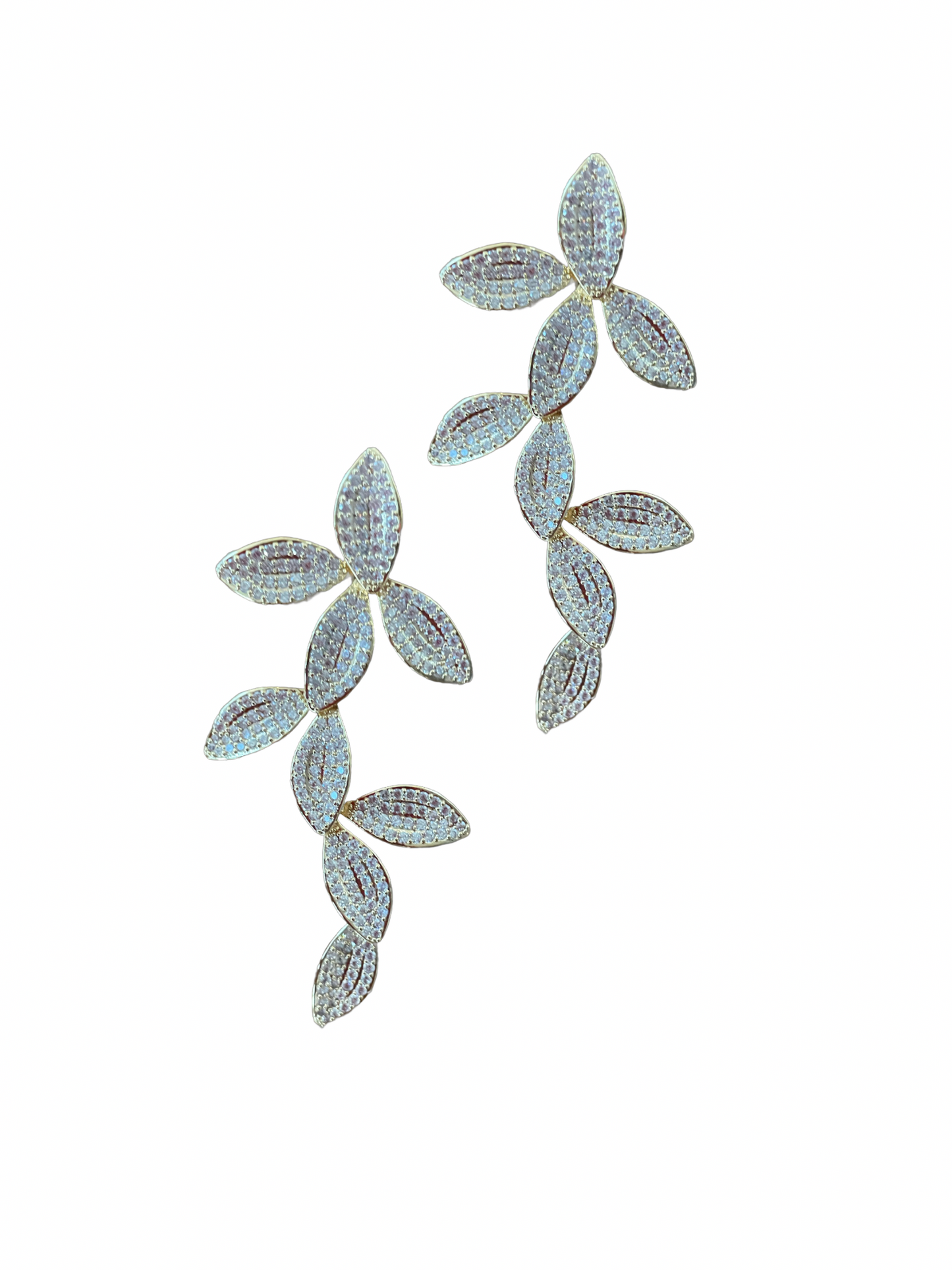 Goldene Blätterranke mit Zirkonen