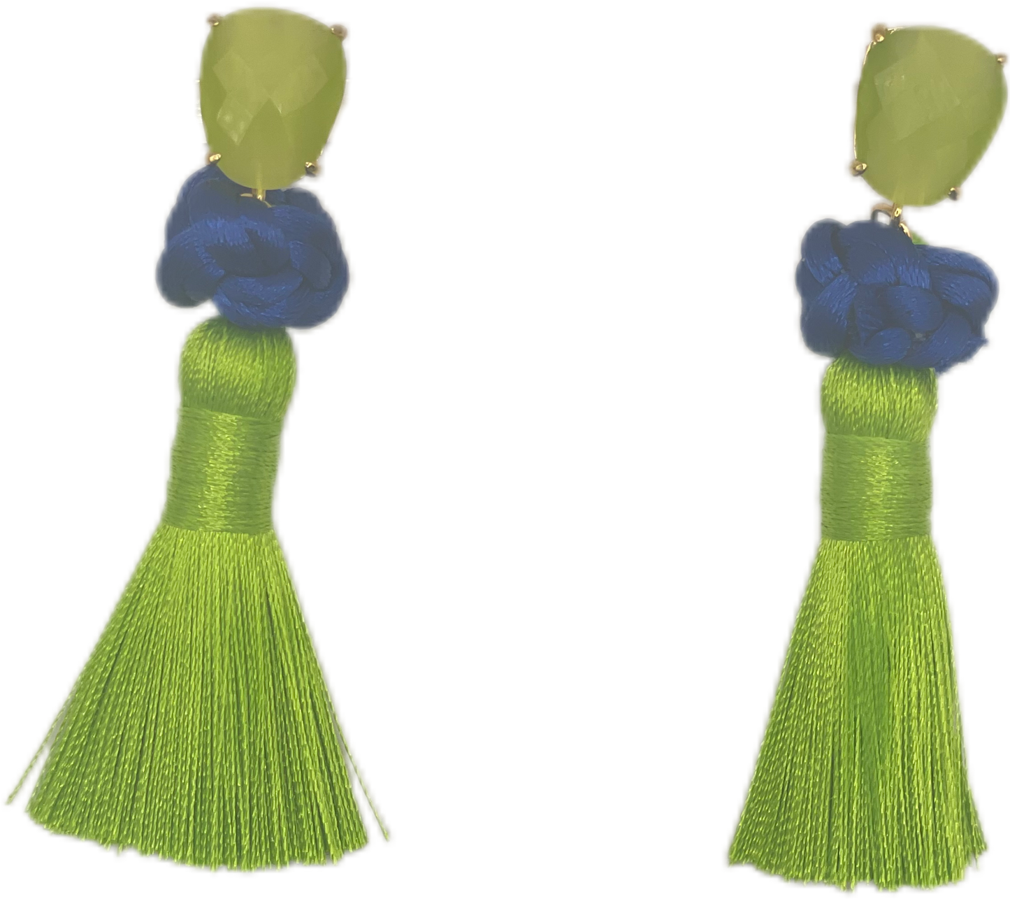 Nodo blau mit giftgrüner Quaste