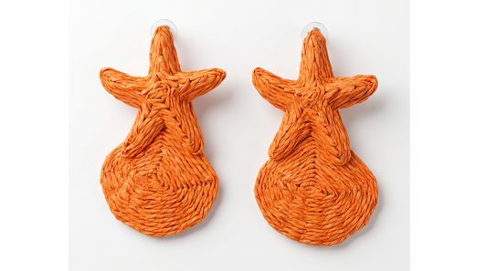 Seestern Bast Ohrringe - Orange