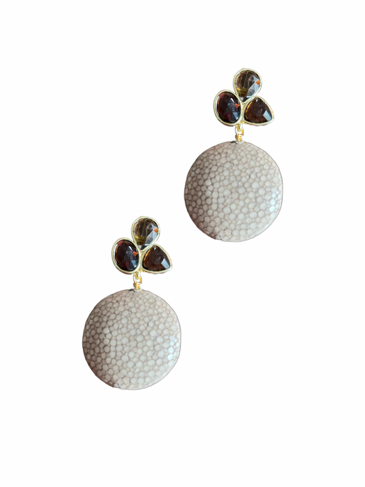 Rochen Ohrringe Deluxe beige