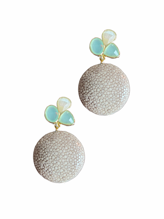 Rochen Ohrringe Deluxe beige