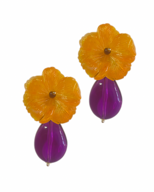 Oranger Hebe mit lila Candy