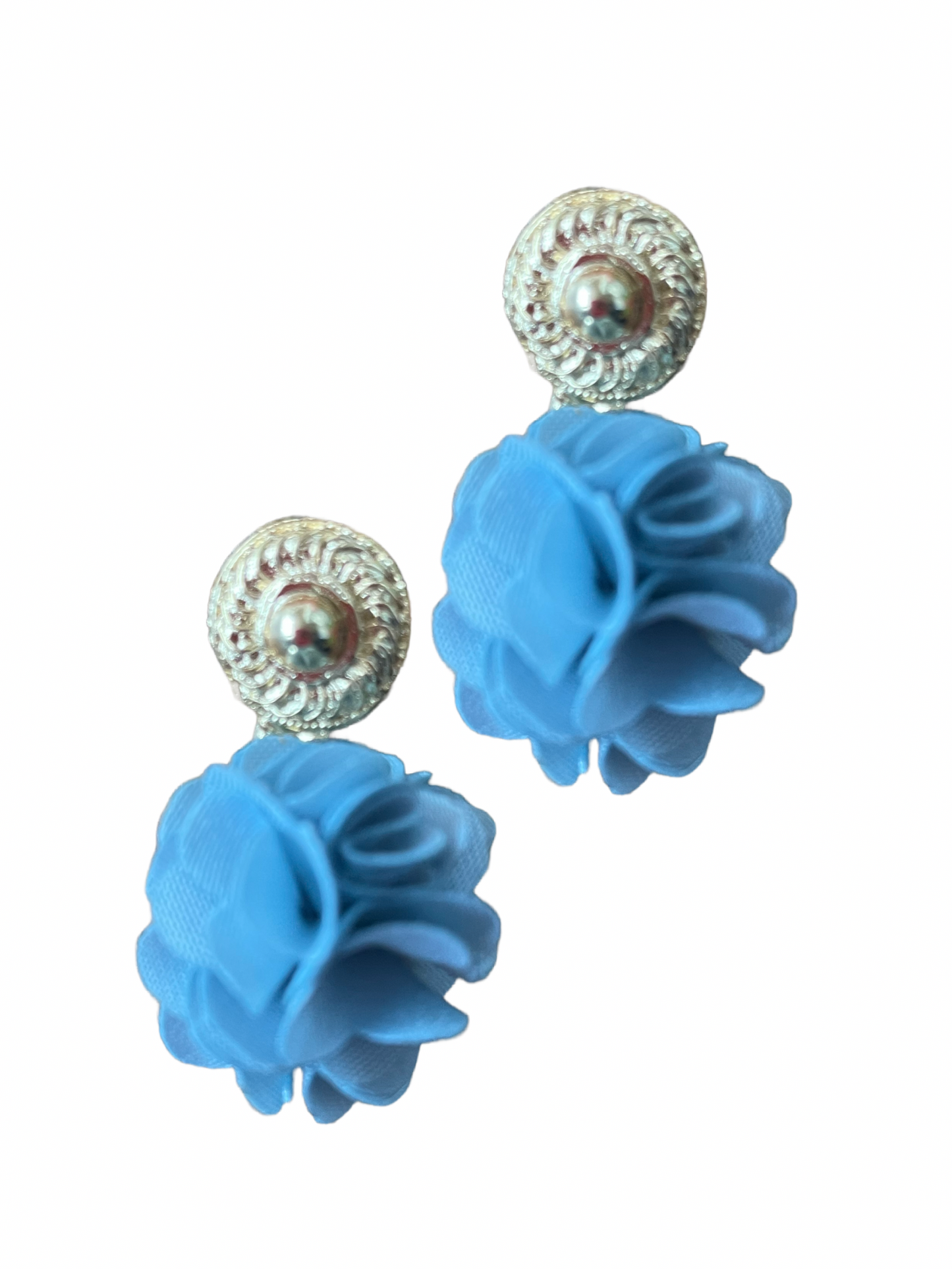 Stecker mit hell blauer Fleur Blume