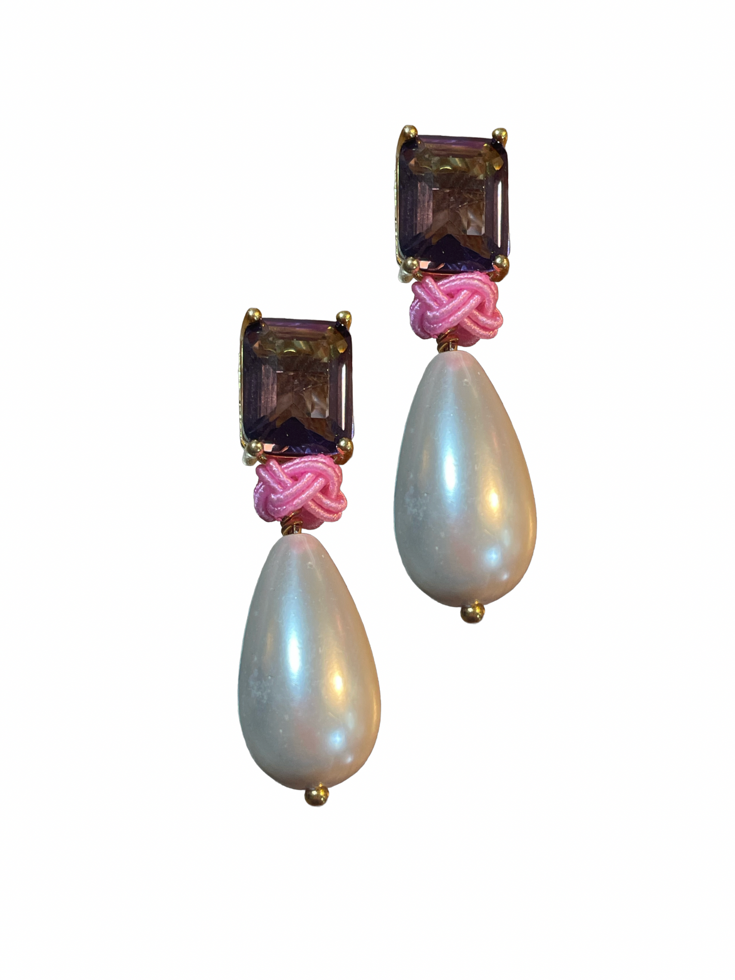 Dolma kleine Perle mit rosa Nodo und lila Kristal