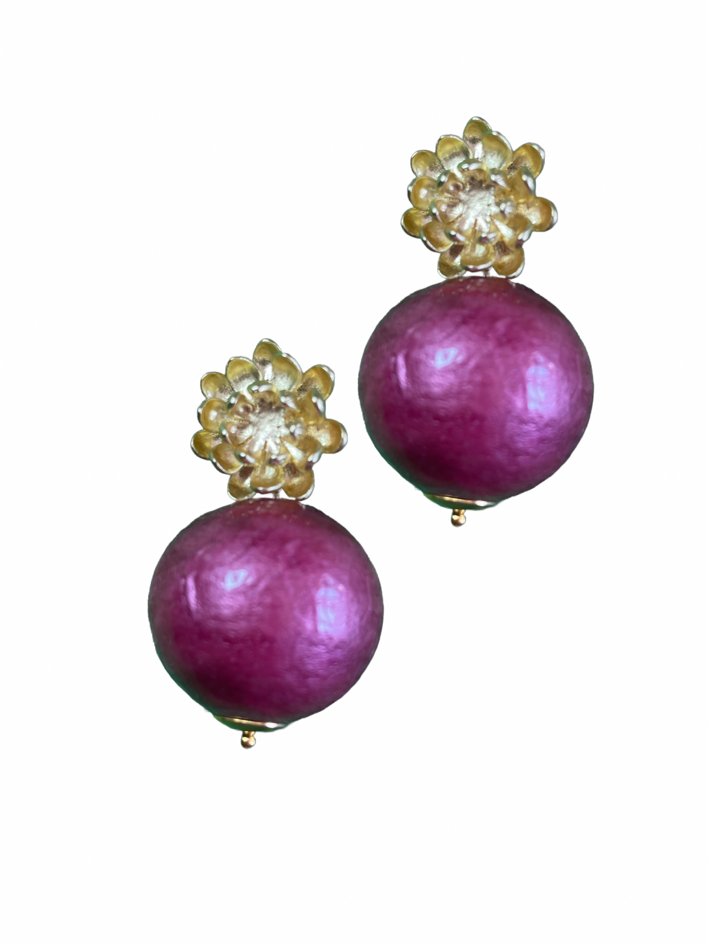 Kamelie mit Perle dunkel Rosa