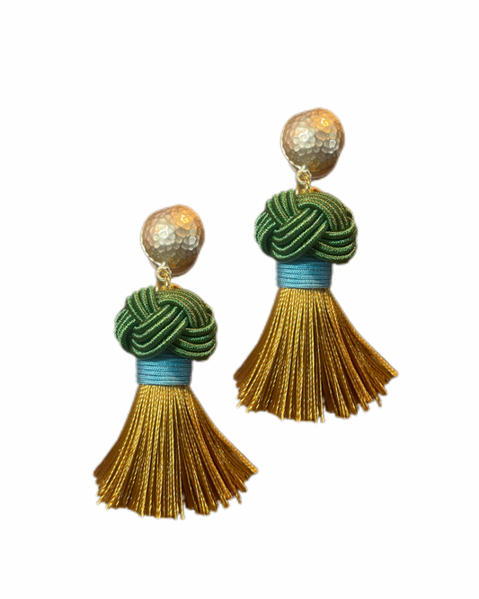 Clip Nodo XL Olive grün mit goldener Quaste
