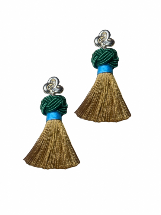 Clip Nodo XL Olive grün mit goldener Quaste