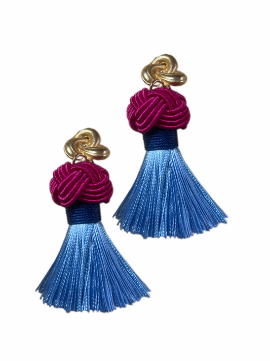 Clip Nodo XL pink mit hellblauer Quaste