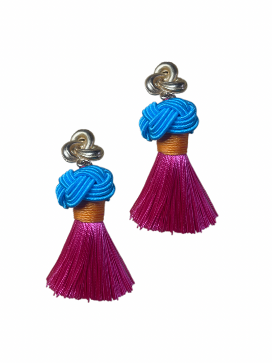 Clip Nodo XL hellblau mit pinker Quaste