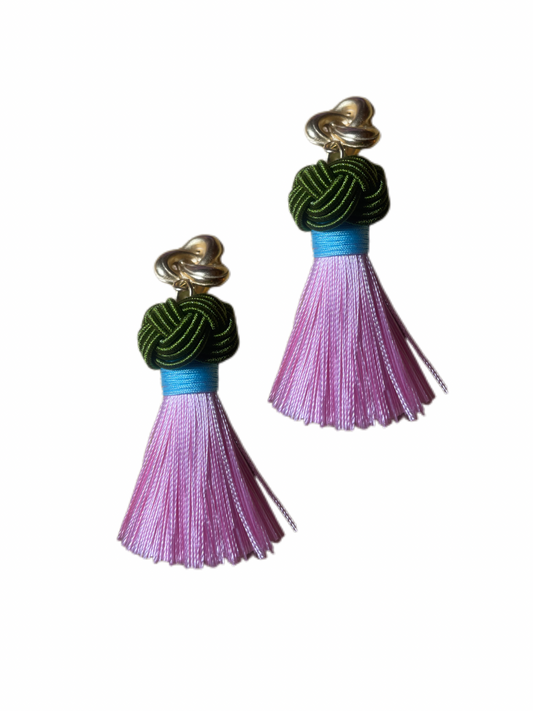 Clip Nodo XL Olive grün mit rosa Quaste