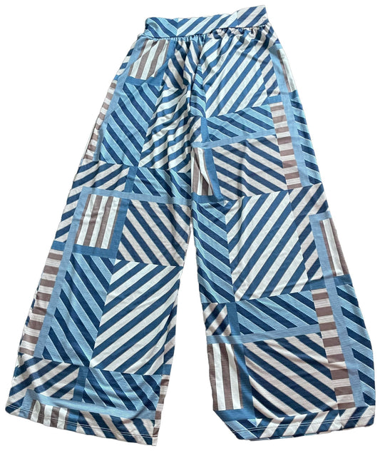 Hose Blau/Beije gestreift - one size fits all!
